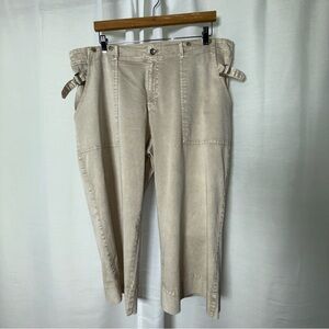 Anthropologie Tan Cargo Pants with Adjustable Buckles